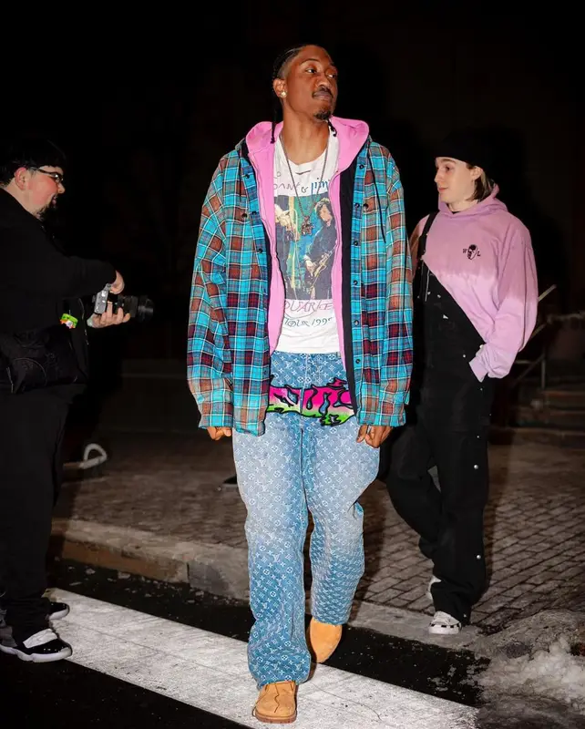 Jalen Williams outfit in Balenciaga, Vintage, and Louis Vuitton, 2024