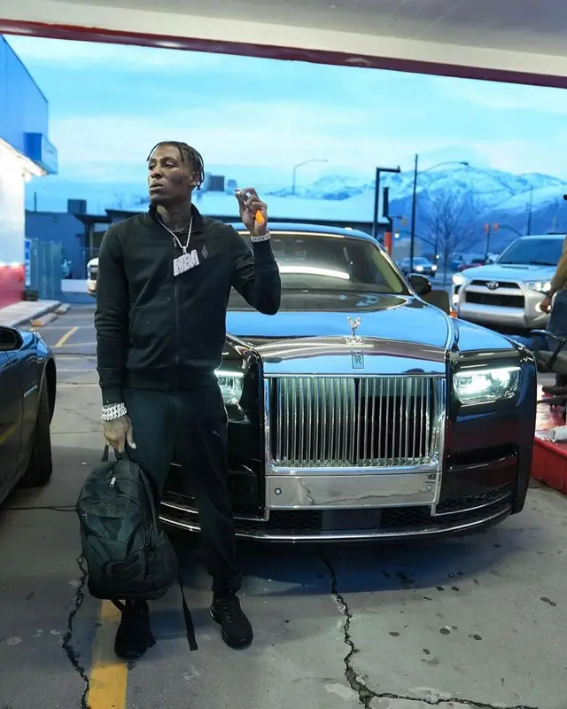 NBA YoungBoy outfit in Skechers, 2024