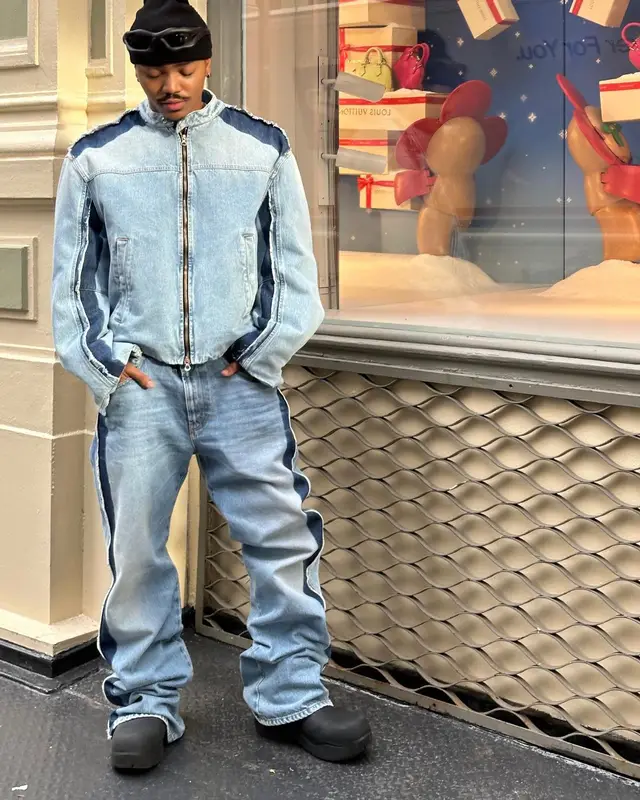 Josh Levi outfit in Diesel, Bottega Veneta, and La Maskarade, 2023