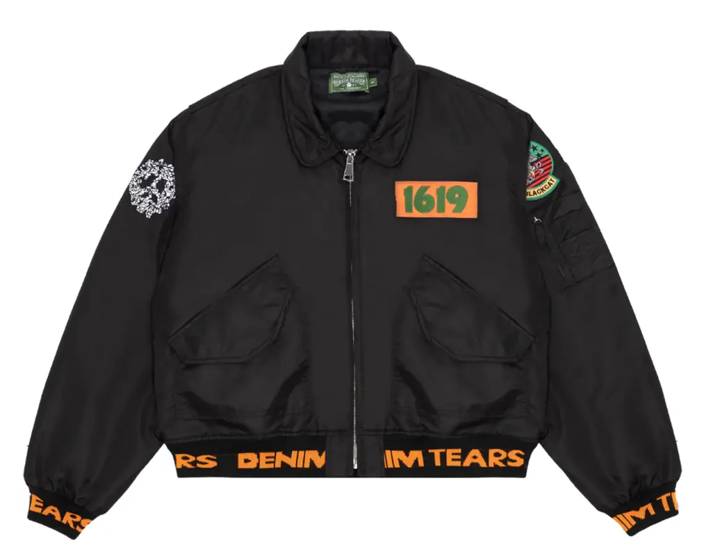 Denim Tears Black Trans-Atlantic Flight Jacket $662