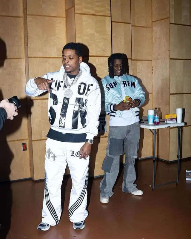 Baby Money outfit in Life Of Sin and New Balance, 2024
