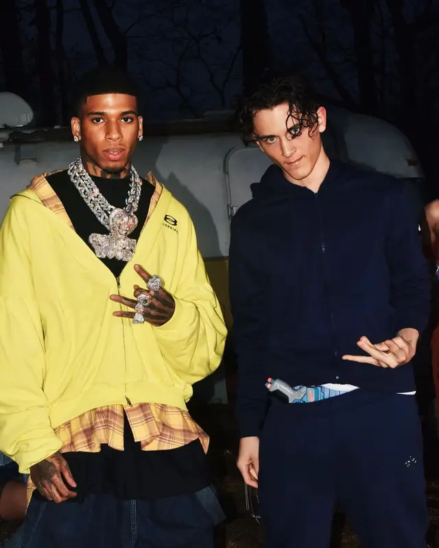 NLE Choppa outfit in Balenciaga, 2024