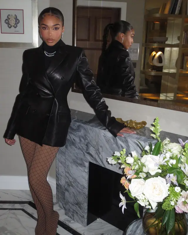 Lori Harvey outfit in Khaite, Balenciaga, and Hermes, 2024