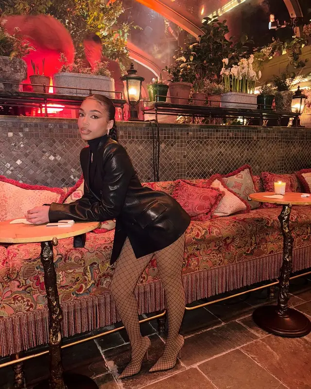 Lori Harvey outfit in Khaite, Balenciaga, and Hermes, 2024