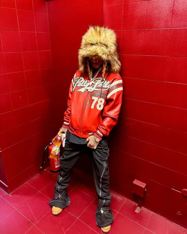 Lil Gnar outfit in Rick Owens, Timberland, and Jaded London, 2024