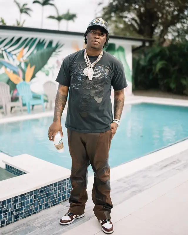 Fredo Bang outfit in Fraction, Supreme, and Nike, 2024