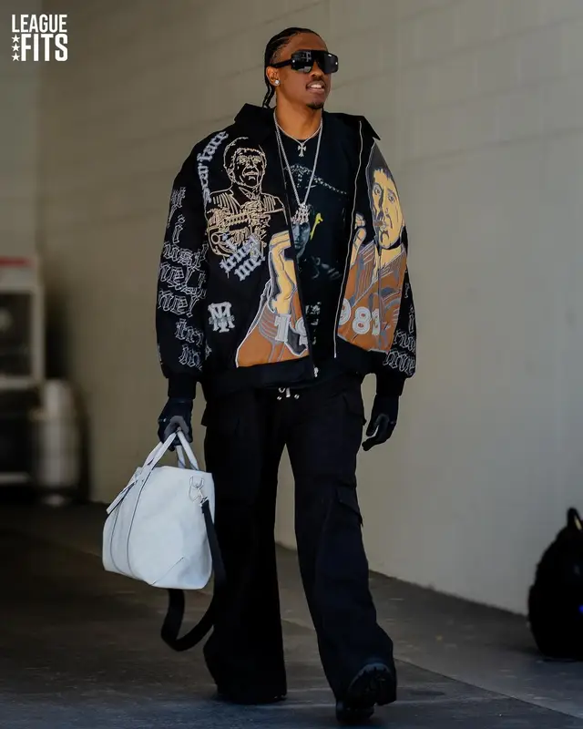 Jalen Williams outfit in Rick Owens, Louis Vuitton, and Dior, 2024
