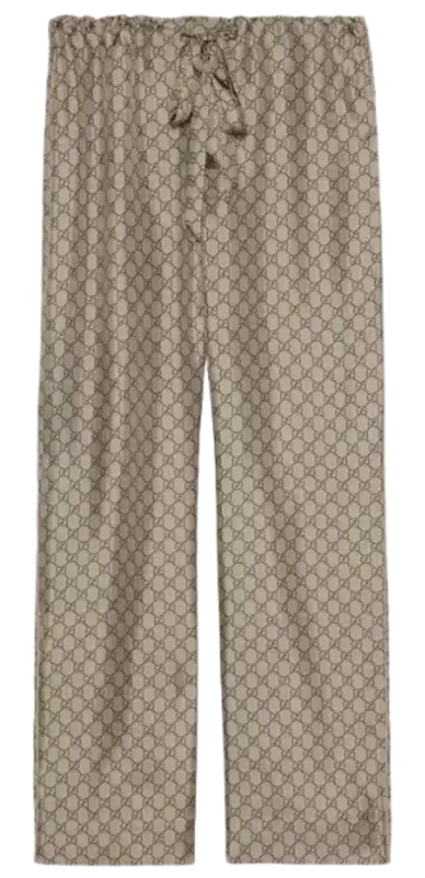 Gucci GG Supreme Print Silk Pants $1650