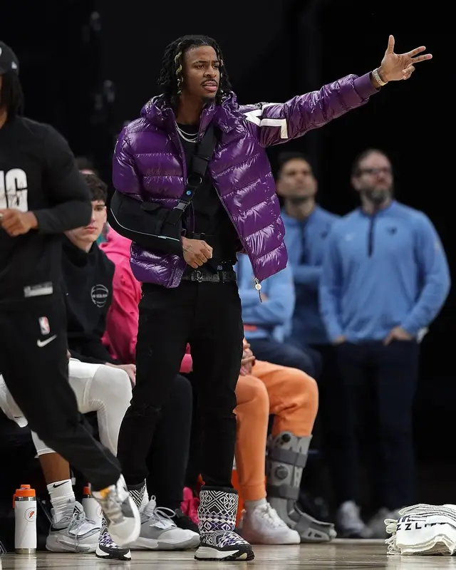 Ja Morant outfit in Moncler, Serenede, and Dior, 2024