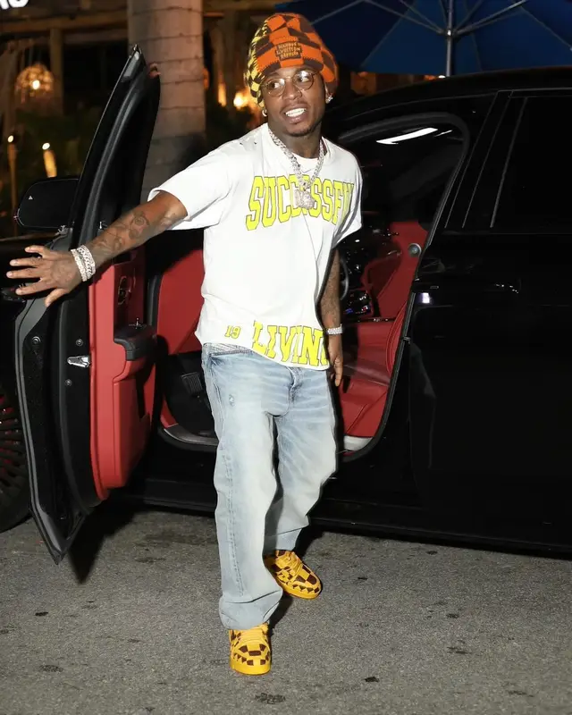Jacquees outfit in Diesel and Louis Vuitton, 2024