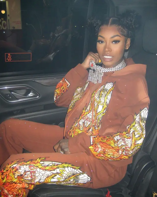 Asian Doll outfit in Who Decides War and Nike, 2024