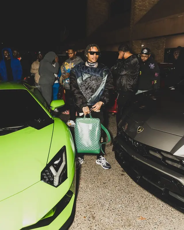 Lil Migo outfit in Who Decides War, Amiri, and Celine, 2024
