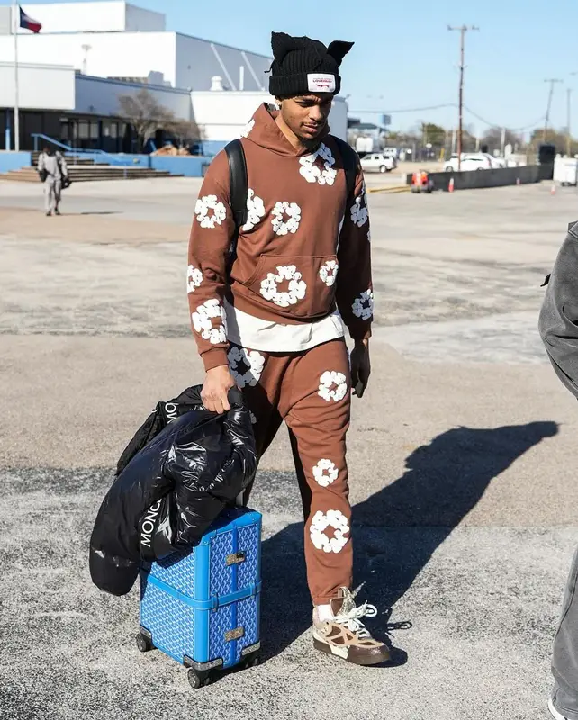 P. J. Washington outfit in Denim Tears, Goyard, and Loverboy by Charles Jeffrey, 2024
