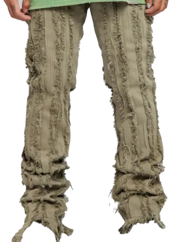 Valabasas Denim Stacked Grey Green Jeans $148