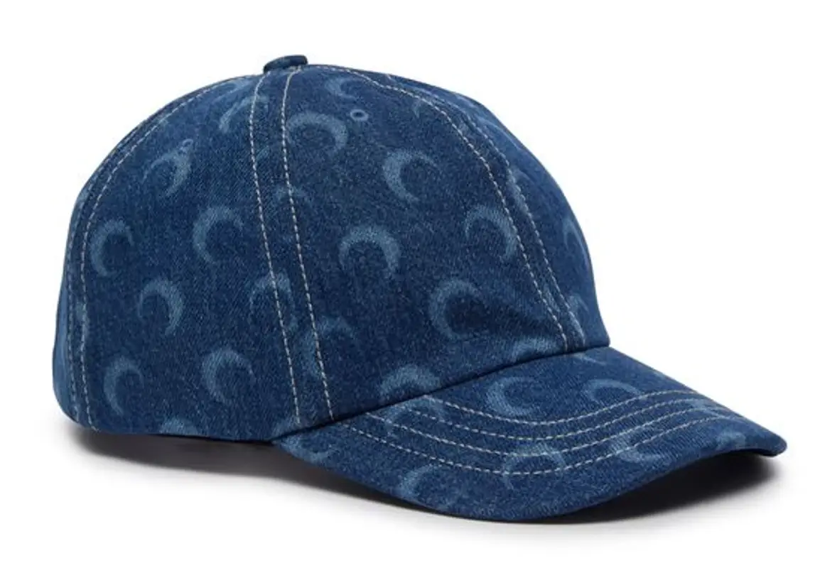 Marine Serre Regenerated Deadstock Denim Baseball Cap $220