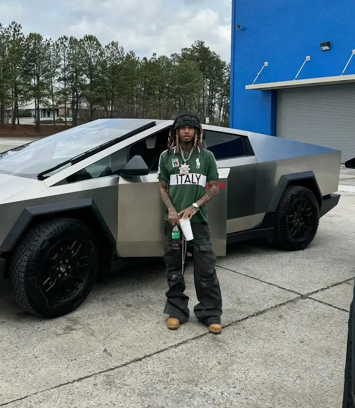 Lil Gnar outfit in Ralph Lauren, Rick Owens, and Gucci, 2024