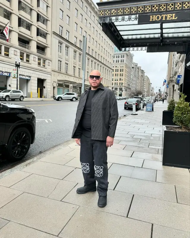 Fat Joe outfit in Fendi, Loewe, and Timberland, 2024