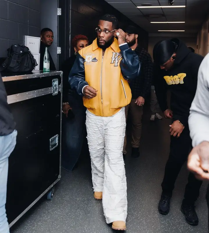 Burna Boy outfit in Pelle Pelle, Timberland, and Cartier, 2024