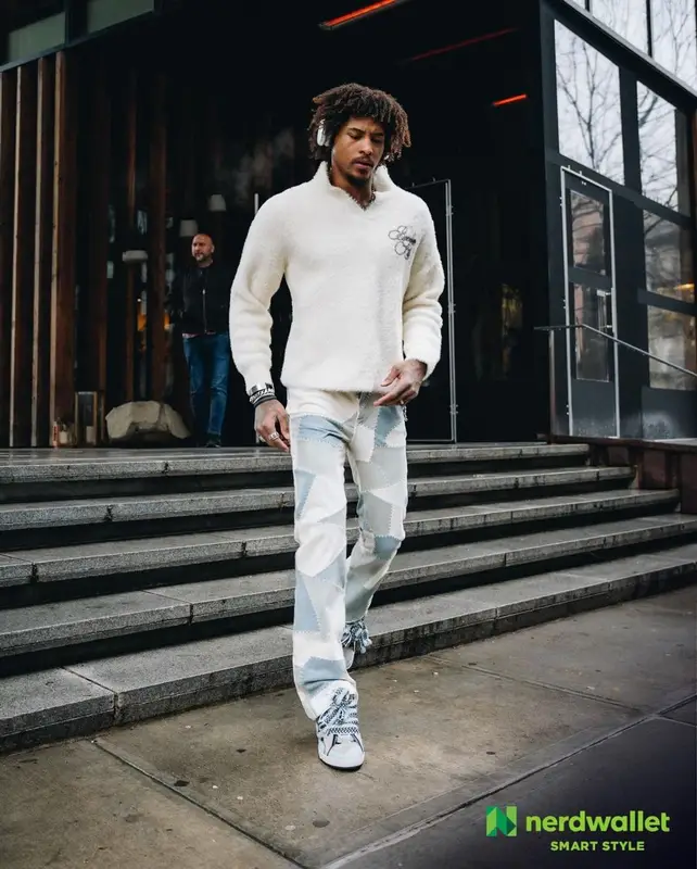 Kelly Oubre Jr outfit in Boredom Kills, Amiri, and Lanvin, 2024
