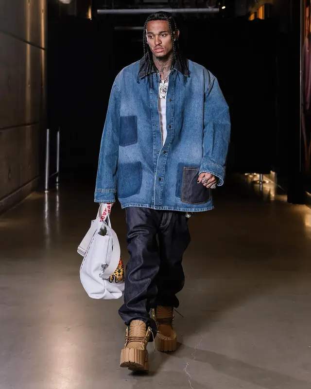 Jordan Clarkson outfit in Maison Margiela, Louis Vuitton, and Nigo, 2024