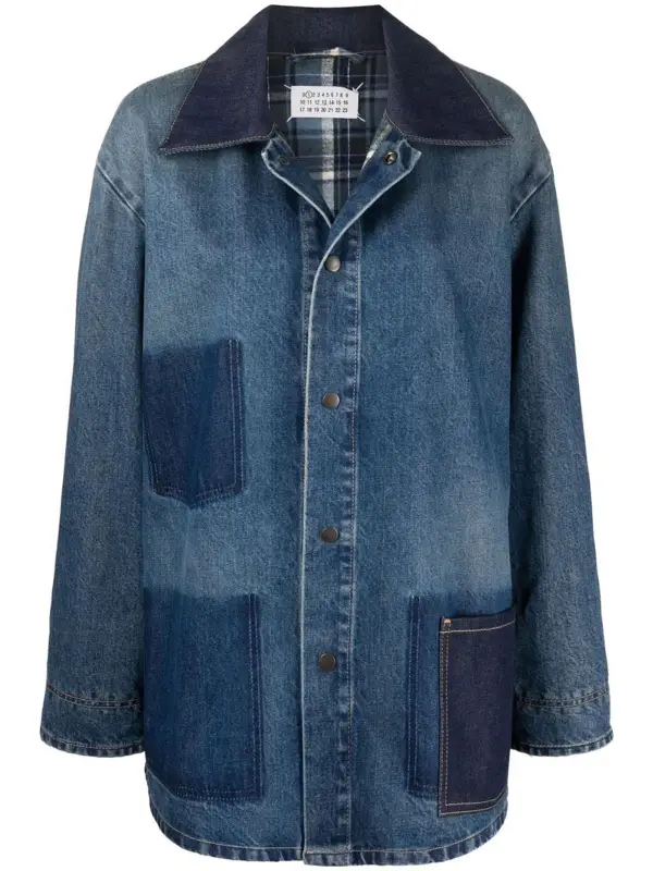Maison Margiela Blue Long Denim Jacket $1490