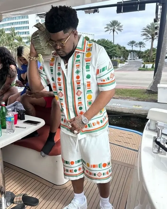 BossMan Dlow outfit in Casablanca, Nike, and Jacques Marie Mage, 2024