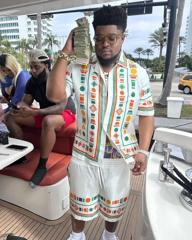BossMan Dlow outfit in Casablanca, Nike, and Jacques Marie Mage, 2024