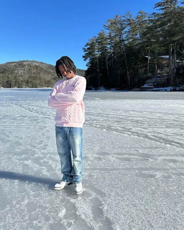 Wolfacejoeyy outfit in Golf Wang, Evisu, and Jordan, 2024