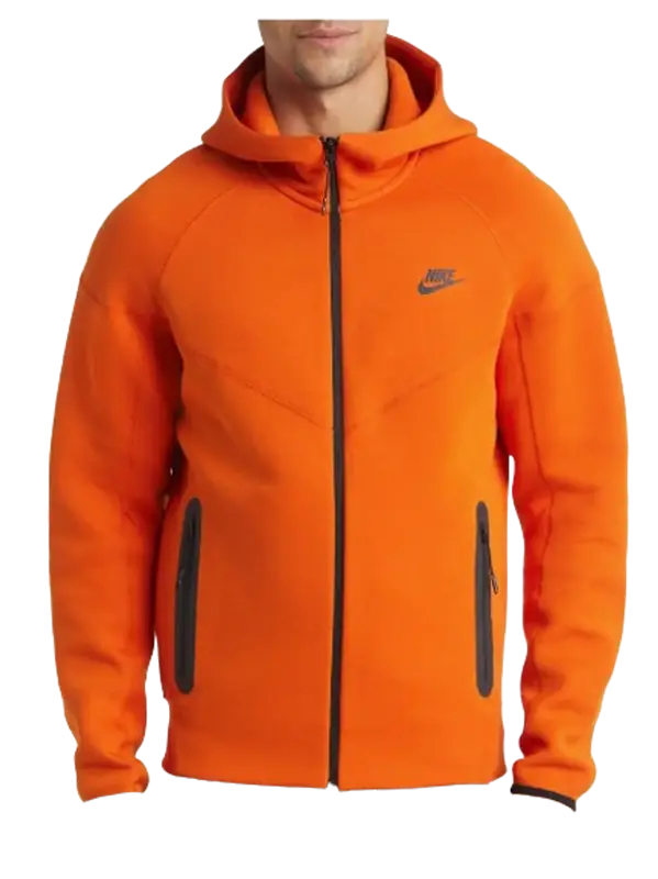 Nike Orange Tech Fleece Windrunner Zip Hoodie $145