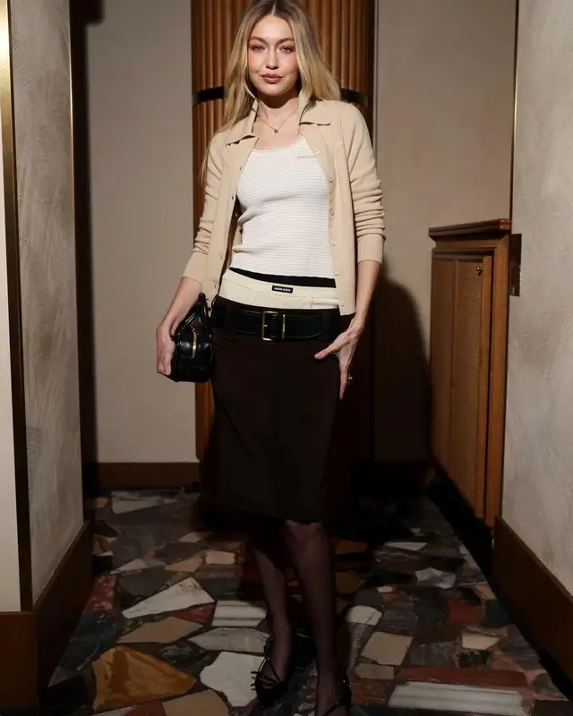 Gigi Hadid outfit in Miu Miu, 2024