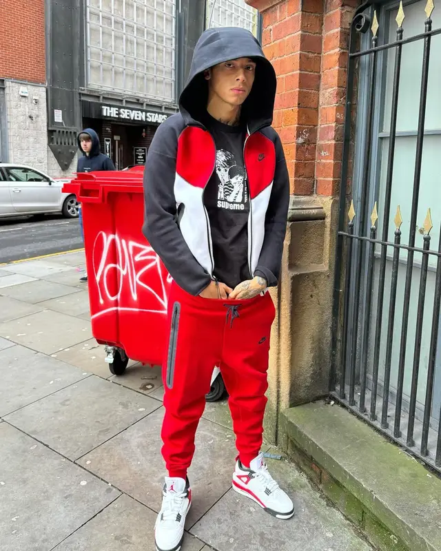 Central Cee outfit in Supreme, Nike, and Jordan, 2024