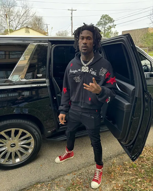 Hunxho outfit in Polo Ralph Lauren, Amiri, and Rick Owens, 2024