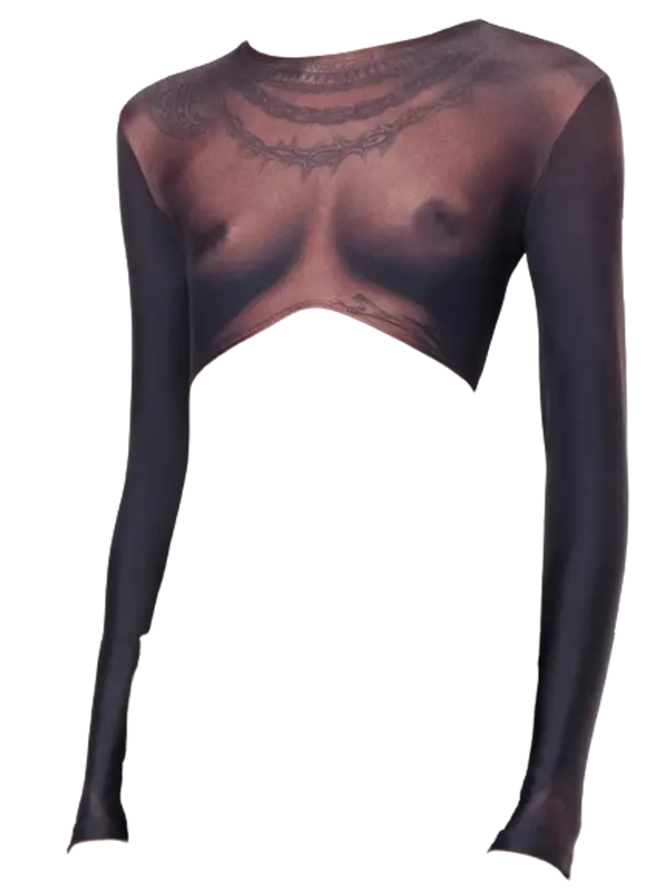 Jean Paul Gaultier Ebony Body Crop Top $390