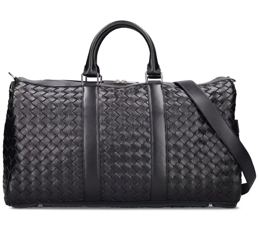 Bottega Veneta Medium Intrecciato Black Duffle Bag $5400