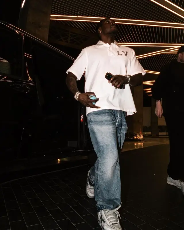 Pusha T outfit in Louis Vuitton and Celine, 2024