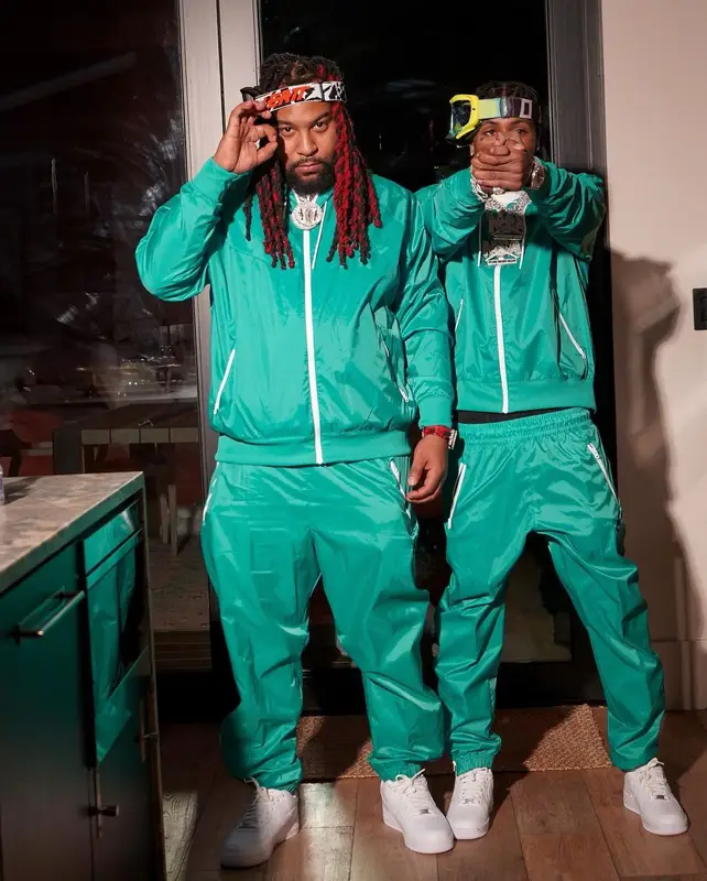 NBA YoungBoy outfit in Nike and Fox Racing, 2024