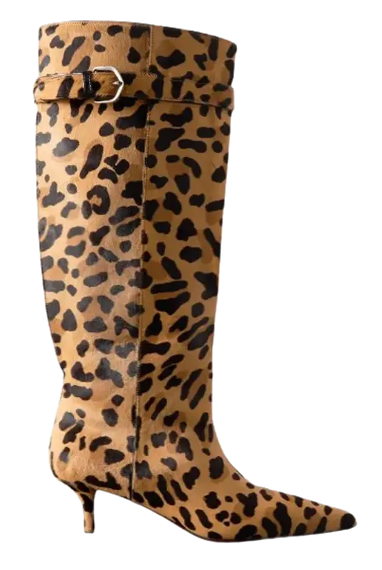 Alaïa Leopard Print 55 Cutout Leopard-Print Suede Knee Boots $2470