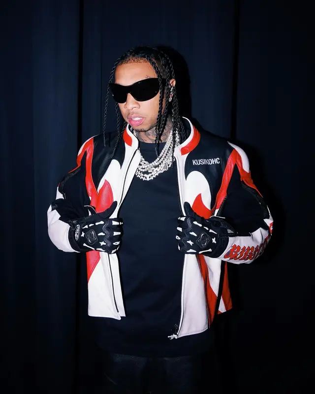 Tyga outfit in Timberland, Givenchy, and Jimmy Choo, 2024