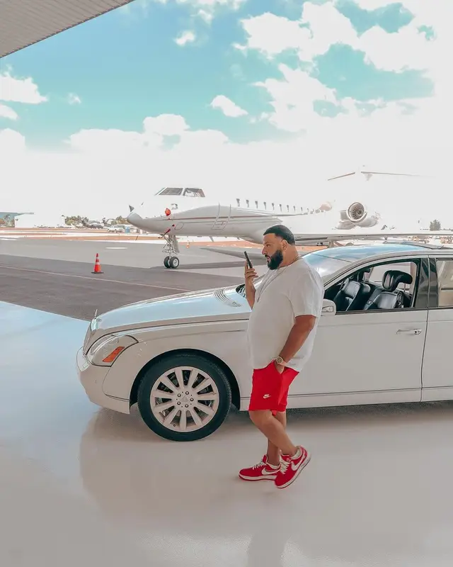 DJ Khaled outfit in Polo Ralph Lauren, Nike, and Louis Vuitton, 2024