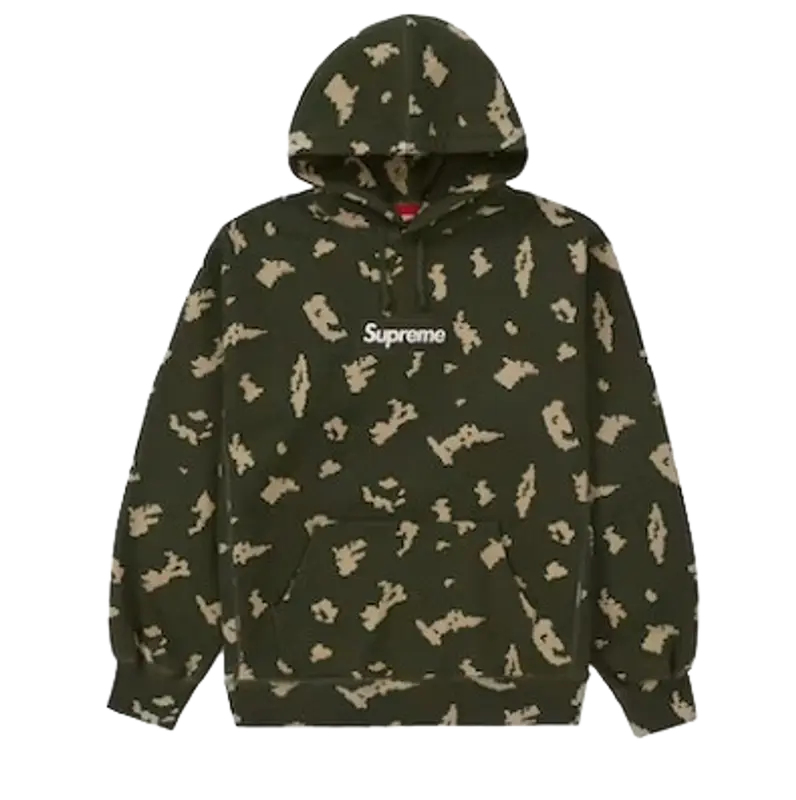 Supreme Olive Russian Camo Box Logo Hooded Sweatshirt $180
