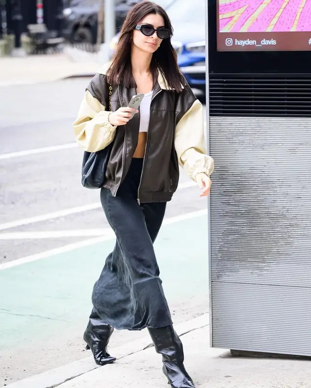 Emily Ratajkowski outfit in Edikted, Ganni, and Loewe, 2024