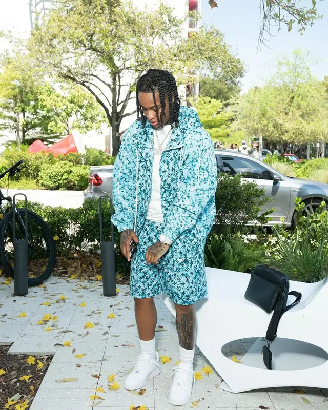 Lil Perfect outfit in Louis Vuitton and Nike, 2024