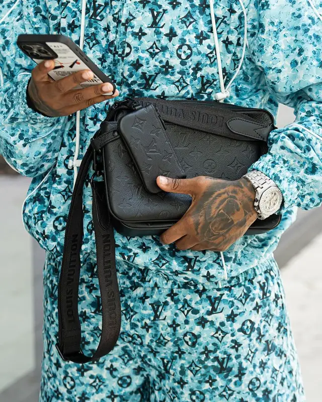 Lil Perfect outfit in Louis Vuitton and Nike, 2024