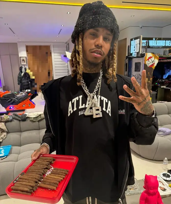 Lil Gnar outfit in Balenciaga, Rick Owens, and Timberland, 2024