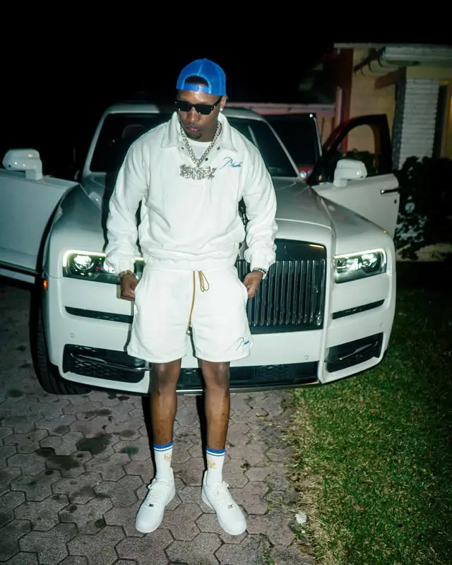 Rob49 outfit in Rhude, Nike, and Rick Owens, 2024