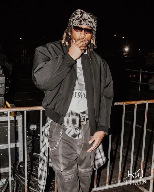 Future outfit in Fear of God, Vintage, and Rick Owens, 2024
