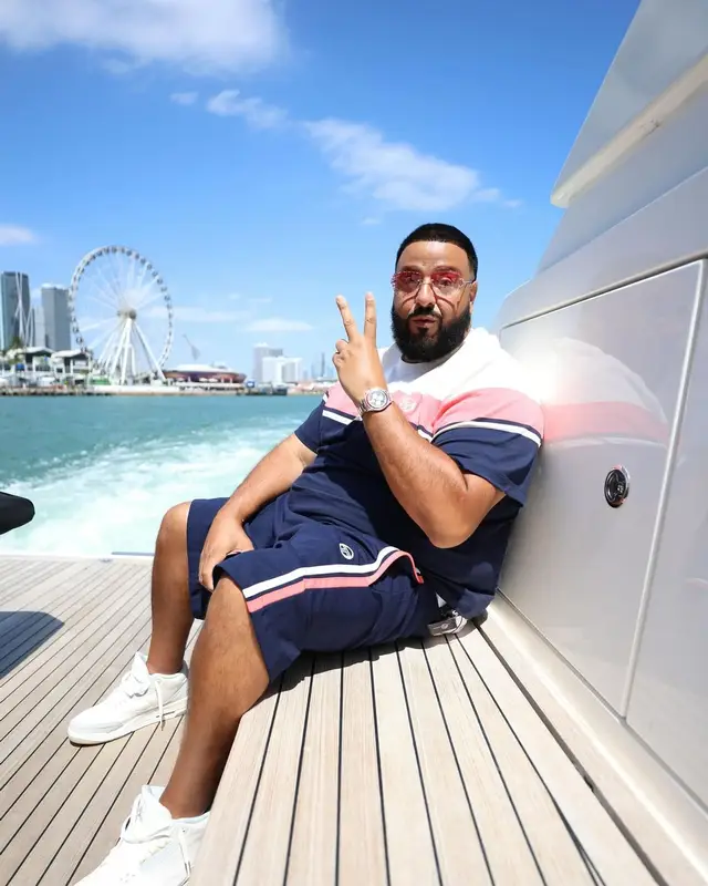 DJ Khaled outfit in Sergio Tacchini, Jordan, and Cartier, 2024