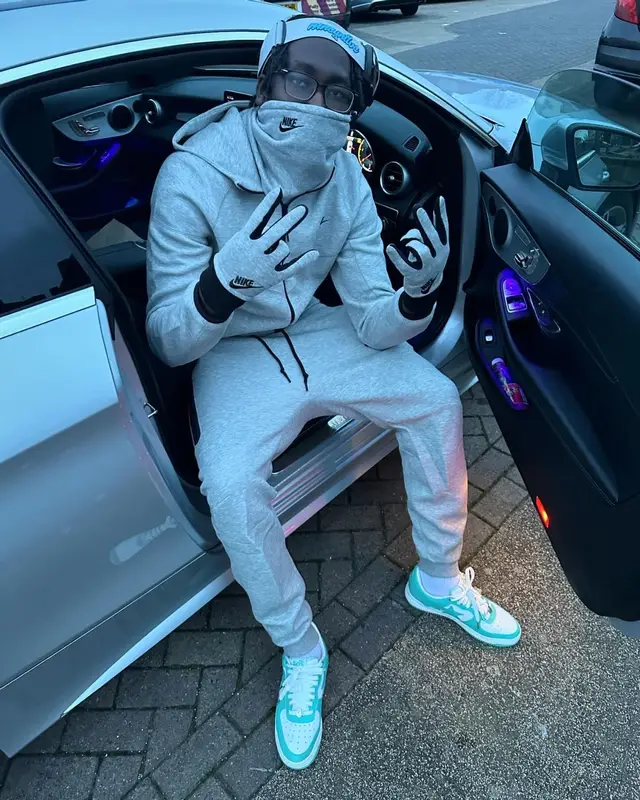 J1mulla outfit in Nike, Bape, and Ray-Ban, 2024
