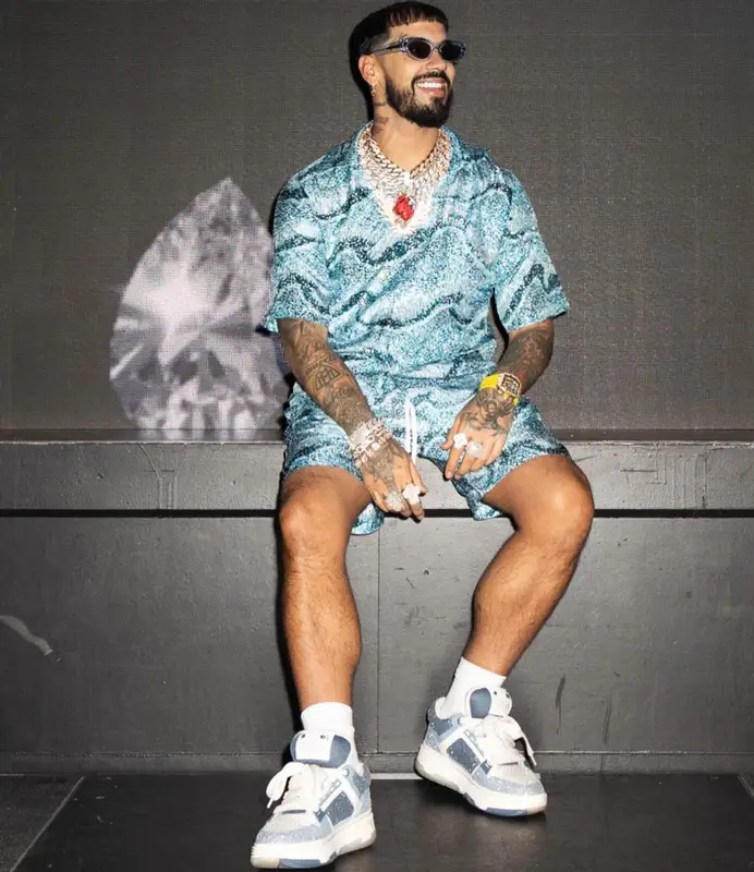 Anuel AA outfit in Amiri and Bottega Veneta, 2024