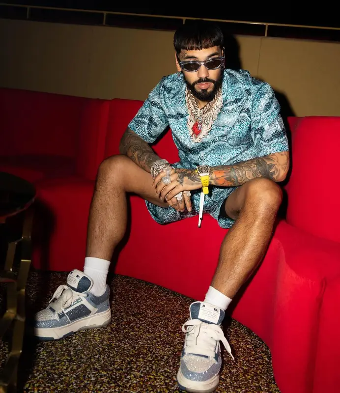 Anuel AA outfit in Amiri and Bottega Veneta, 2024
